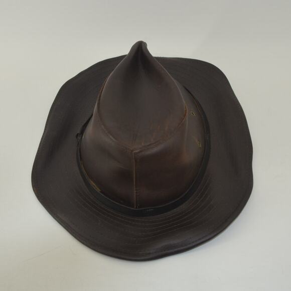 Henschel Hat Co. USA Dark Brown Oiled Leather Size M Cowboy - Picture 10 of 15